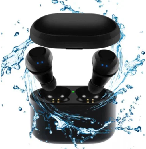 Draadloze Oordopjes Waterdicht met Oplaadbox Zwart afbeelding 3