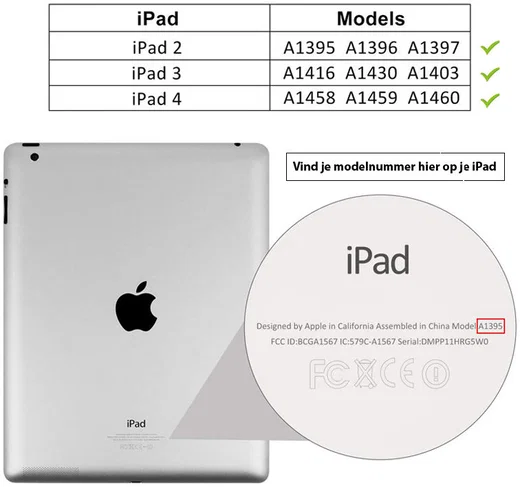 Apple iPad 2/3/4 360 Graden Case met Stand Rood afbeelding 6