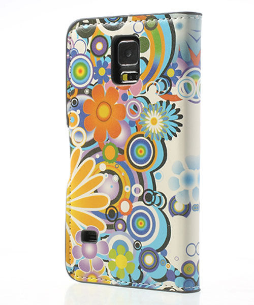 Samsung Galaxy S5 (Neo) Bloemen Wallet Stand Case afbeelding 3