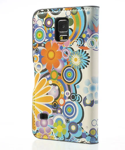 Samsung Galaxy S5 (Neo) Bloemen Wallet Stand Case afbeelding 3