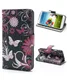Samsung i9505 Galaxy S4 Wallet Stand Case Vlinder Patroon Zwart afbeelding 1