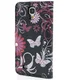 Samsung i9505 Galaxy S4 Wallet Stand Case Vlinder Patroon Zwart afbeelding 4