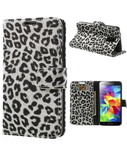 Samsung Galaxy S5 (Neo) Panter Print Stand Case Wit afbeelding 1