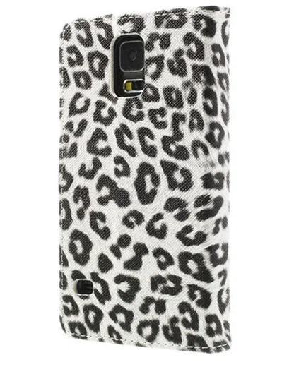 Samsung Galaxy S5 (Neo) Panter Print Stand Case Wit afbeelding 4