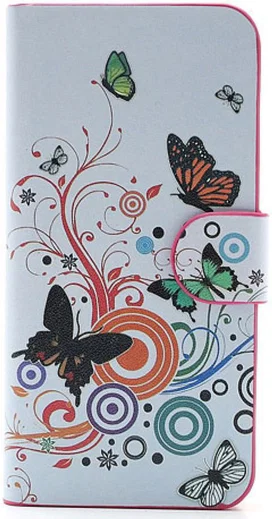 Apple iPhone SE / 5S Portemonnee Hoesje Print Vlinder afbeelding 3