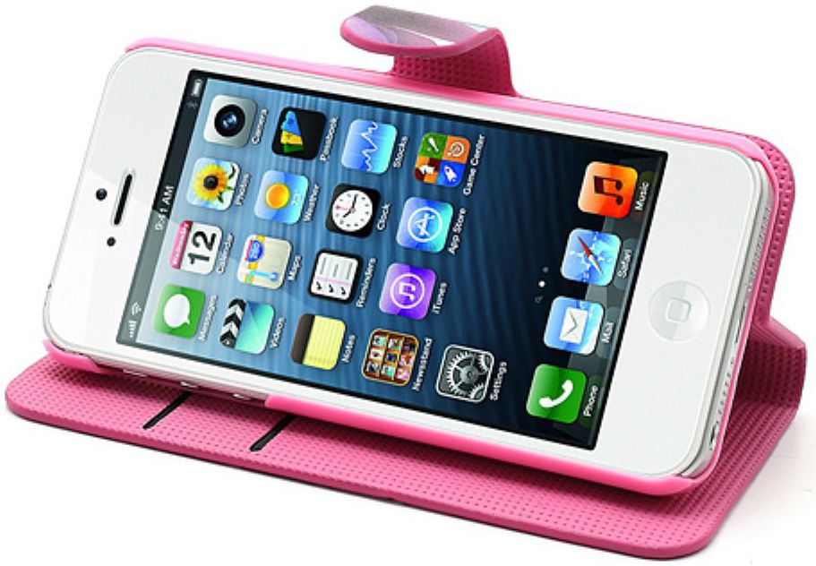 Apple iPhone SE / 5S Portemonnee Hoesje Print Lotus afbeelding 5