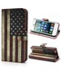 iPhone 5 / 5S / SE Wallet Stand Case Amerikaanse Vlag Patroon afbeelding 1