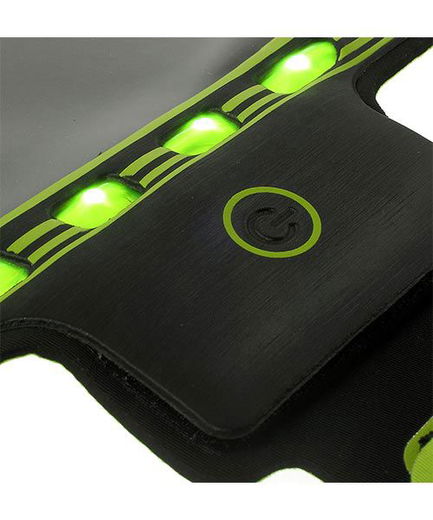 Sport Armband met LED verlichting XXL - Groen afbeelding 4