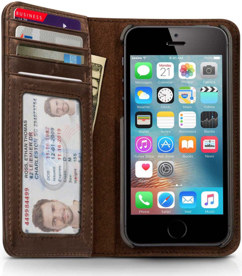 Twelve South BookBook Apple iPhone SE 5/5S Ledger Brown afbeelding 2
