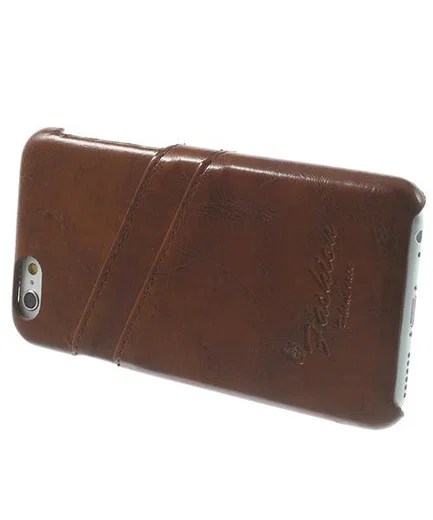 Apple iPhone 6S Hard case Oil Wax - Bruin afbeelding 4