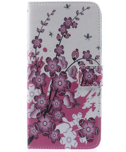 Apple iPhone 6S plus Wallet Case Cherry Bloem afbeelding 3