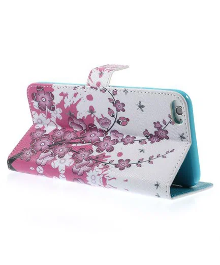Apple iPhone 6S plus Wallet Case Cherry Bloem afbeelding 5