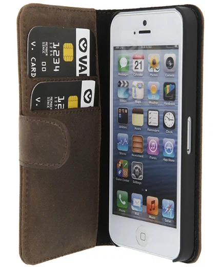 Valenta Classic Luxe iPhone 5/5S/SE Hoesje Leer Bookcase Vintage Bruin afbeelding 6