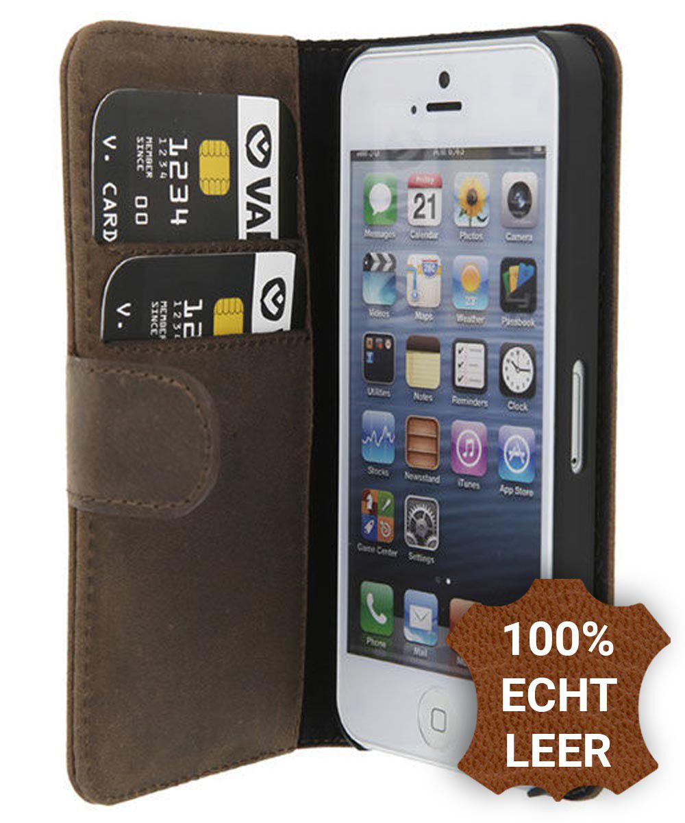 Valenta Classic Luxe iPhone 5/5S/SE Hoesje Leer Bookcase Vintage Bruin afbeelding 1