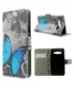 Samsung Galaxy A3 Wallet Flip Case Hoesje Blue Butterfly afbeelding 1