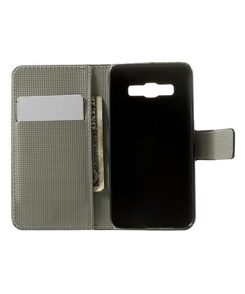 Samsung Galaxy A3 Wallet Flip Case Hoesje Blue Butterfly afbeelding 3