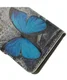 Samsung Galaxy A3 Wallet Flip Case Hoesje Blue Butterfly afbeelding 6