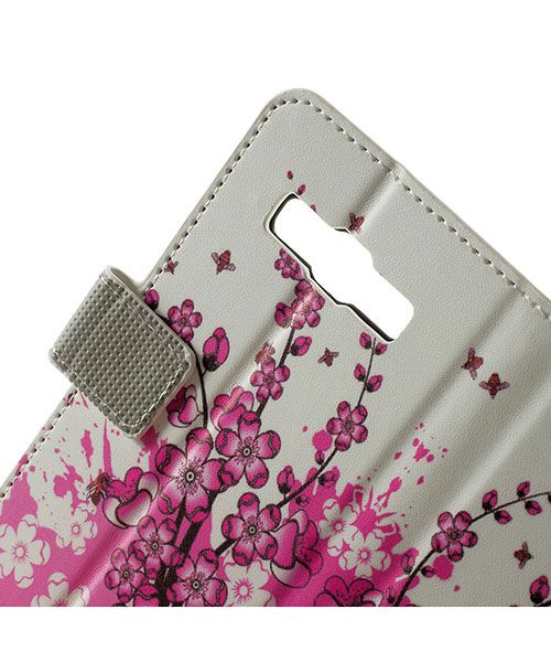 Samsung Galaxy A3 Wallet Flip Case Hoesje Bloesem afbeelding 5