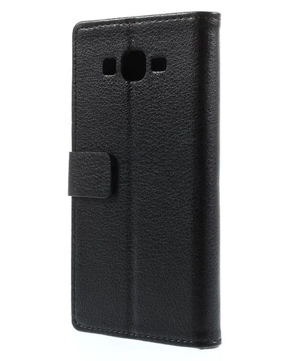 Samsung Galaxy Grand Prime Wallet Flip Case Hoesje Zwart afbeelding 2