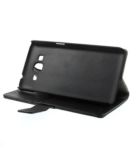 Samsung Galaxy Grand Prime Wallet Flip Case Hoesje Zwart afbeelding 4