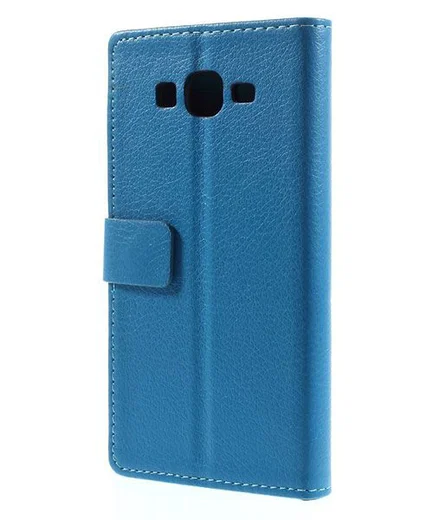 Samsung Galaxy Grand Prime Wallet Flip Case Hoesje Blauw afbeelding 2