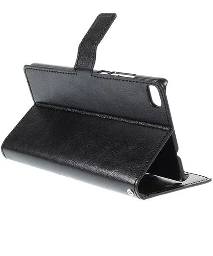 Huawei Ascend P8 Wallet Flip Case Stand Zwart afbeelding 4