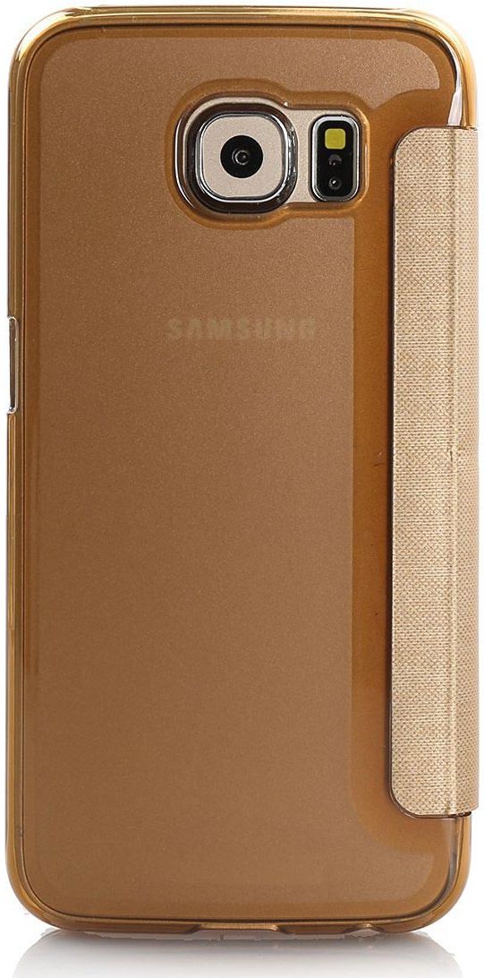 Samsung Galaxy S6 Window View Bookcase Flip Hoesje Goud afbeelding 4
