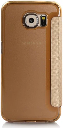 Samsung Galaxy S6 Window View Bookcase Flip Hoesje Goud afbeelding 4