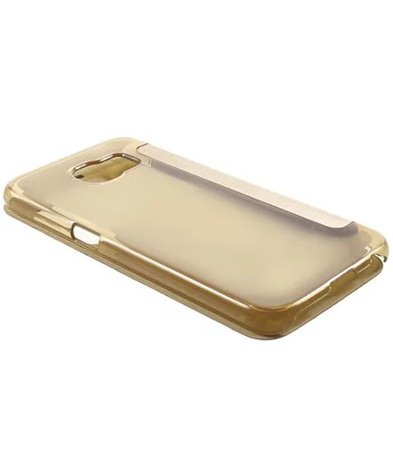 Samsung Galaxy S6 Window View Bookcase Flip Hoesje Goud afbeelding 10