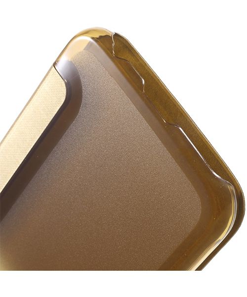 Samsung Galaxy S6 Window View Bookcase Flip Hoesje Goud afbeelding 13