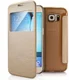 Samsung Galaxy S6 Window View Bookcase Flip Hoesje Goud afbeelding 1