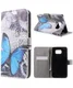 Samsung Galaxy S6 Blue Butterfly Wallet Case afbeelding 1
