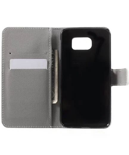 Samsung Galaxy S6 Blue Butterfly Wallet Case afbeelding 5