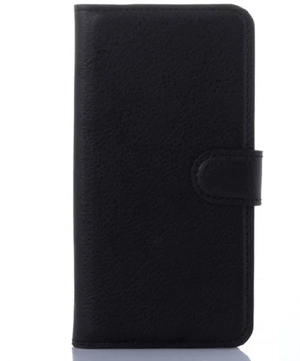 Samsung Galaxy S6 Edge Litchi Stand Case Zwart afbeelding 4