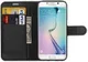 Samsung Galaxy S6 Edge Litchi Stand Case Zwart afbeelding 1