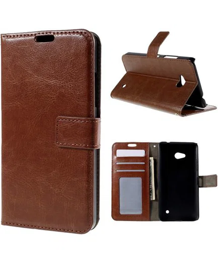 Microsoft Lumia 640 Crazy Horse Wallet Case Bruin afbeelding 1