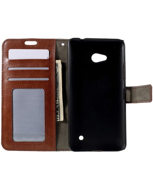 Microsoft Lumia 640 Crazy Horse Wallet Case Bruin afbeelding 6