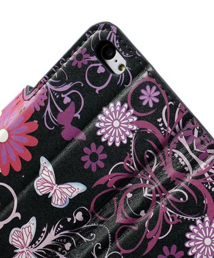 Apple iPhone 5C Wallet Hoesje Vlinder en Bloem afbeelding 9