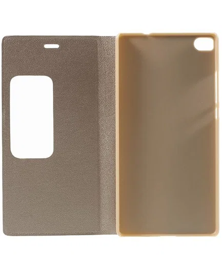 Huawei Ascend P8 View Window Flip Case Goud afbeelding 4