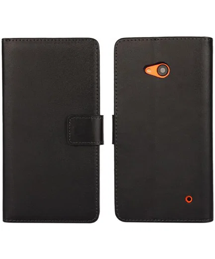 Microsoft Lumia 640 Split Leather Wallet Case Zwart afbeelding 1
