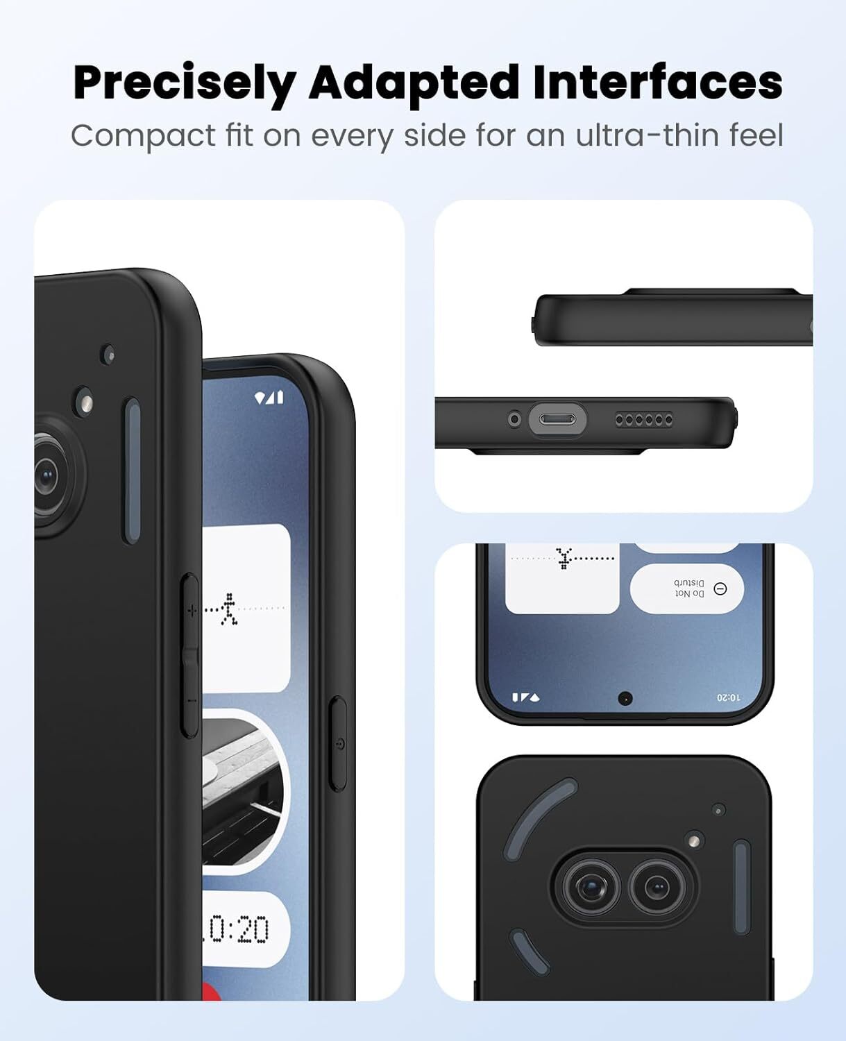 Nothing Phone (2a) / (2a) Plus Hoesje Matte Back Cover Dun TPU Zwart afbeelding 6