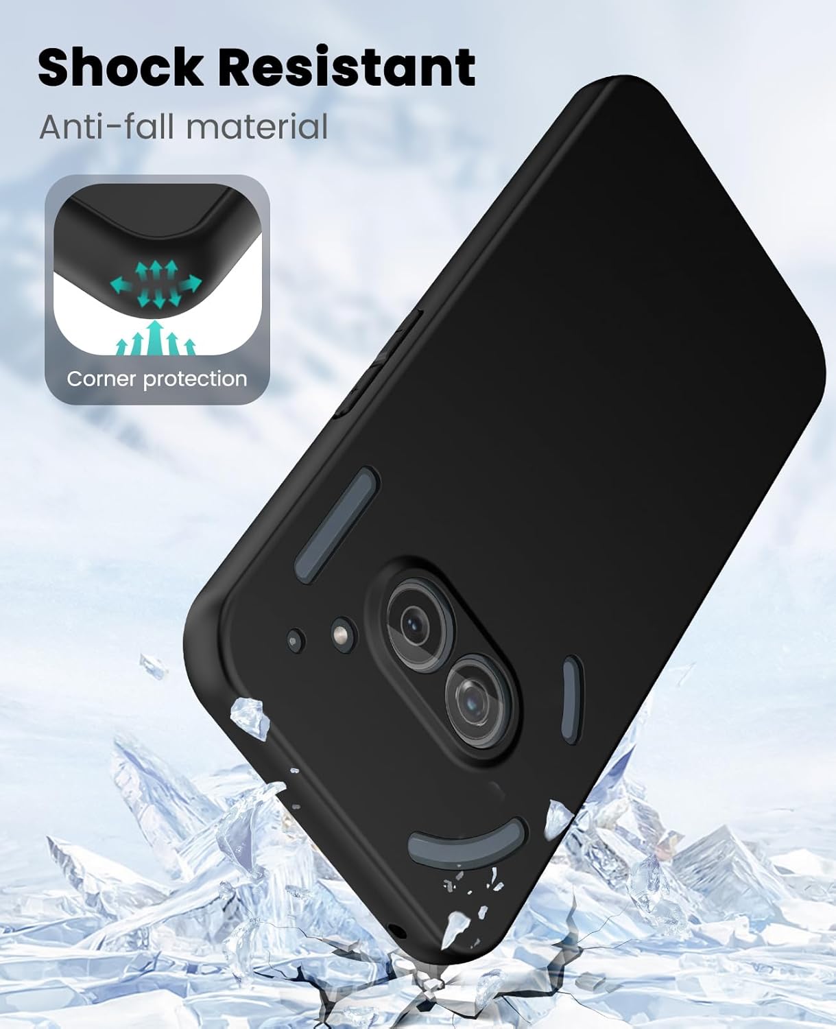 Nothing Phone (2a) / (2a) Plus Hoesje Matte Back Cover Dun TPU Zwart afbeelding 2