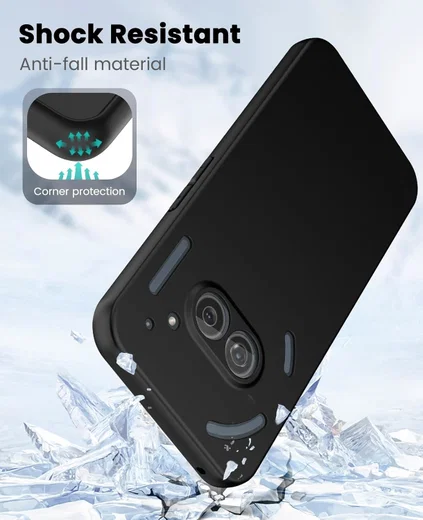 Nothing Phone (2a) / (2a) Plus Hoesje Matte Back Cover Dun TPU Zwart afbeelding 2
