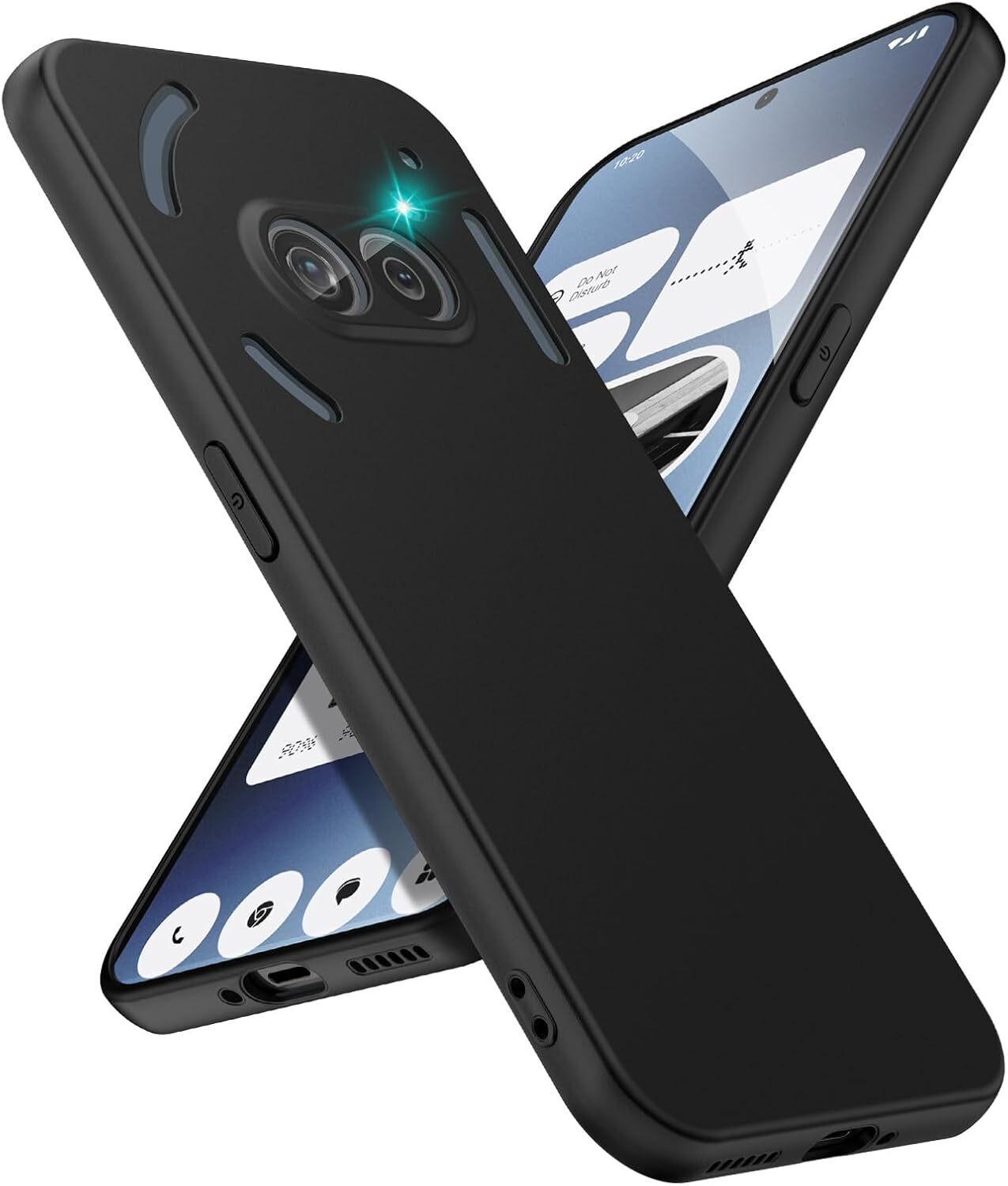 Nothing Phone (2a) / (2a) Plus Hoesje Matte Back Cover Dun TPU Zwart afbeelding 1