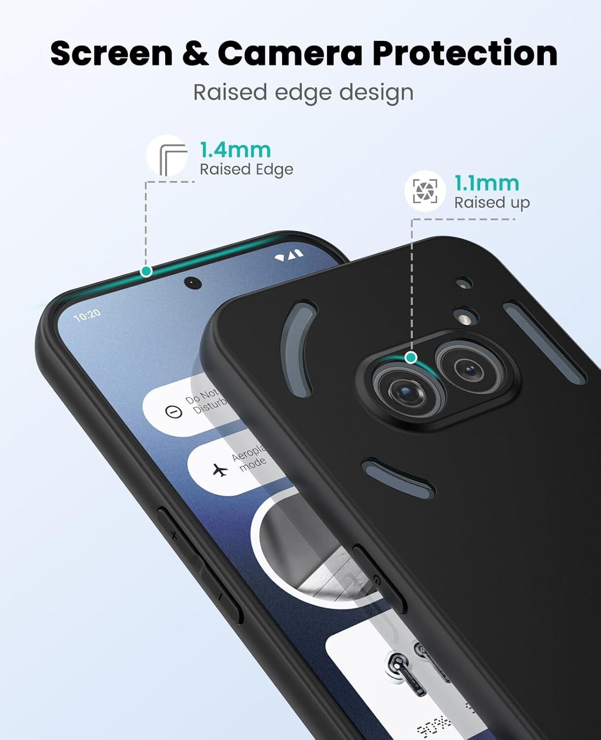 Nothing Phone (2a) / (2a) Plus Hoesje Matte Back Cover Dun TPU Zwart afbeelding 3