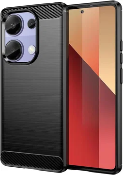 Xiaomi Poco M6 Pro / Redmi Note 13 Pro 4G Hoesje Geborsteld TPU Back Cover Zwart