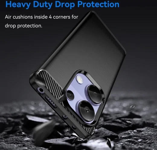 Xiaomi Poco M6 Pro / Redmi Note 13 Pro 4G Hoesje Geborsteld TPU Back Cover Zwart afbeelding 6
