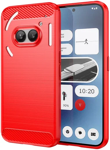 Nothing Phone (2a) / (2a) Plus Hoesje Geborsteld TPU Flexibele Back Cover Rood afbeelding 1