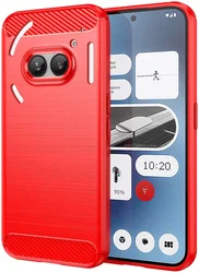 Nothing Phone (2a) / (2a) Plus Hoesje Geborsteld TPU Flexibele Back Cover Rood afbeelding