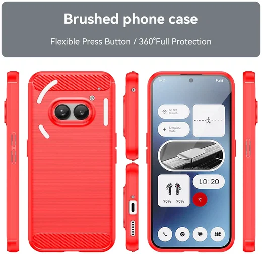 Nothing Phone (2a) / (2a) Plus Hoesje Geborsteld TPU Flexibele Back Cover Rood afbeelding 2